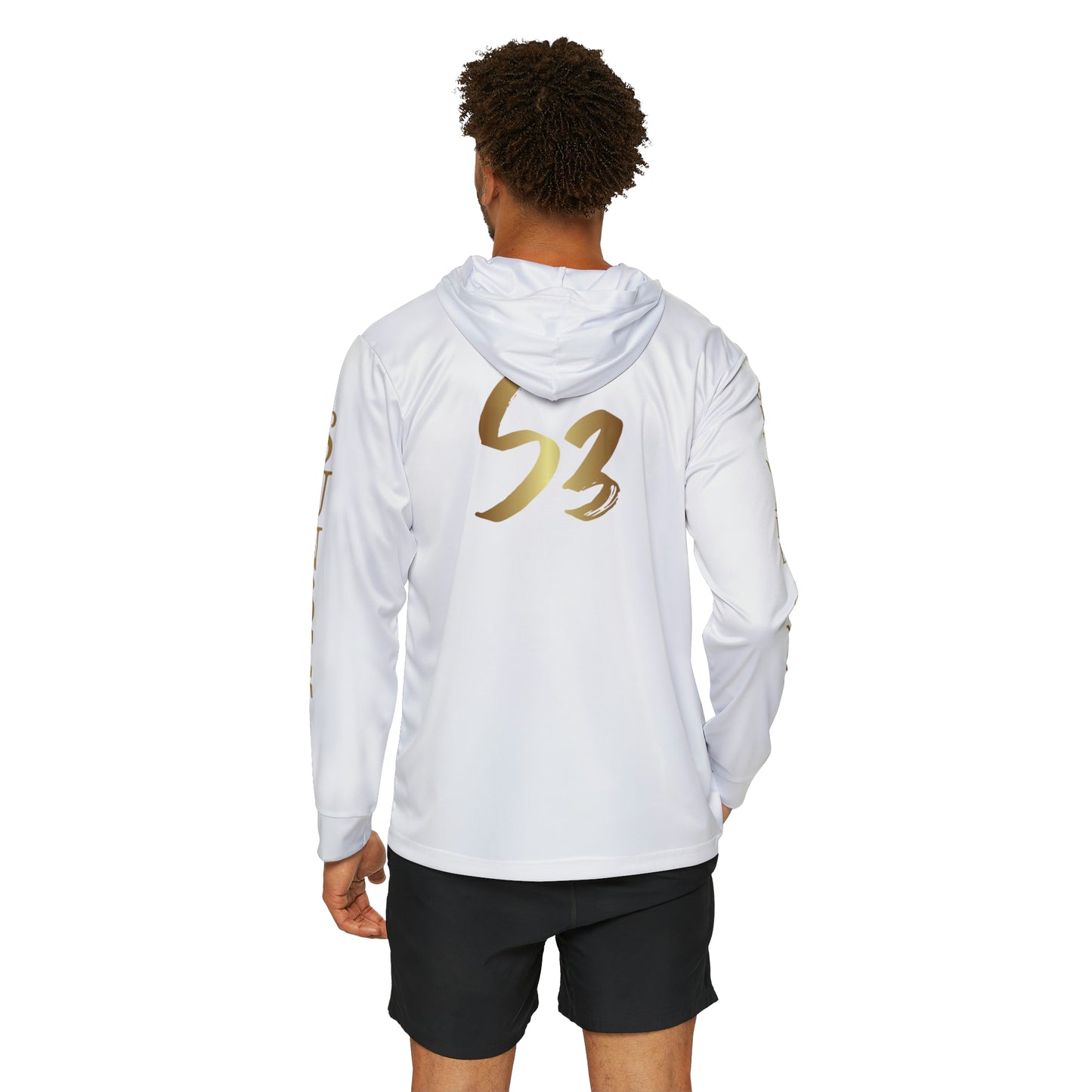 White Men's Sports Warmup Hoodie (AOP)