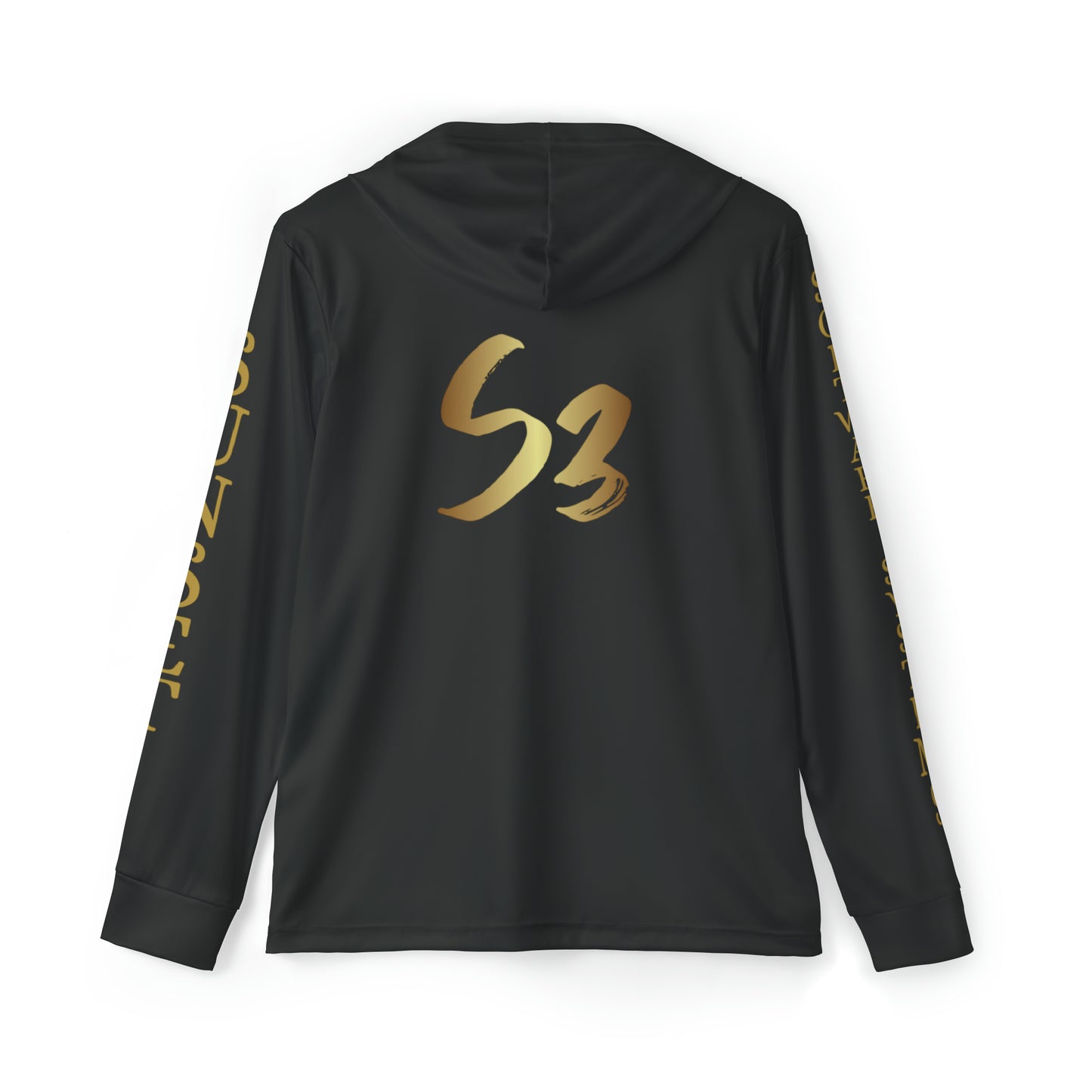 Black Men's Sports Warmup Hoodie (AOP)